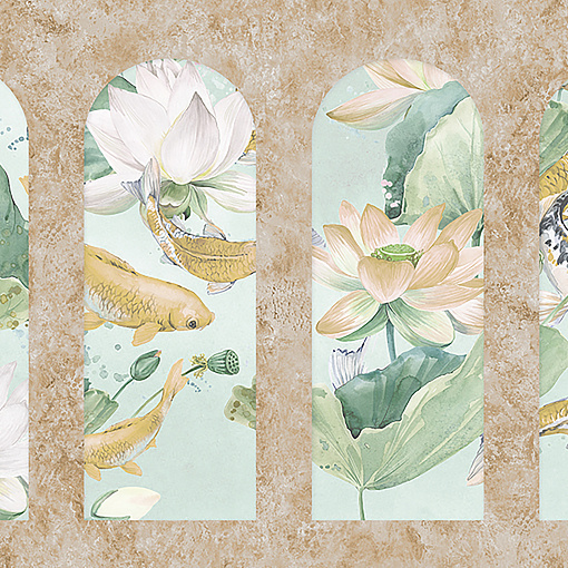 Z66867 Панно Zambaiti (Satin Flowers IV) (1*1) 5,10х3 винил на флизелине
